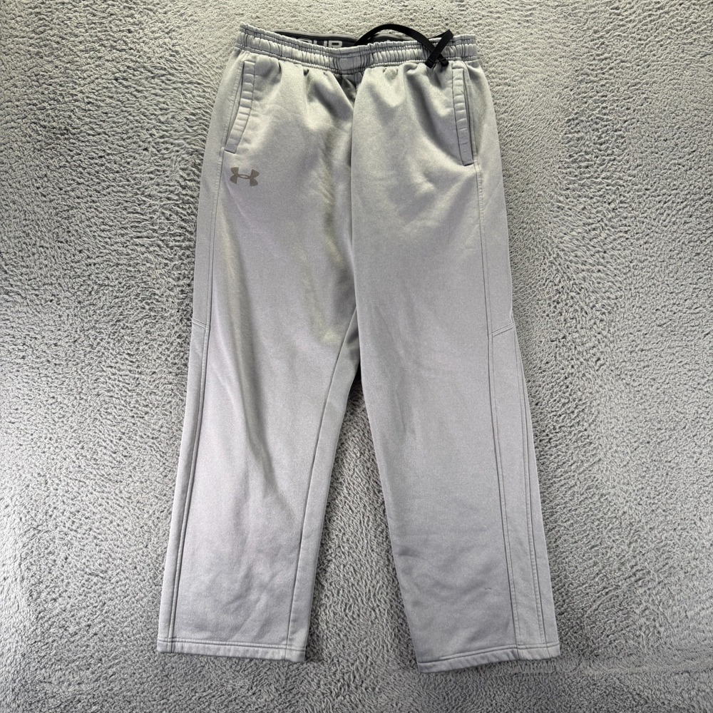 Under Armour ColdGear Sweatpants Mens L Gray Straight Loose Performance Sports